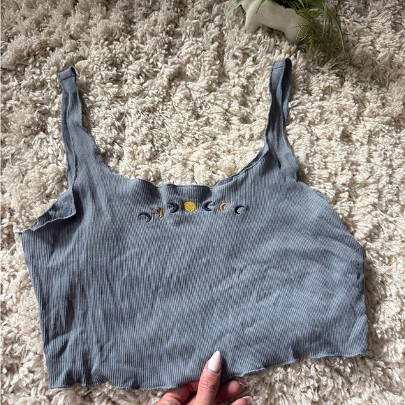 Forever 21 Tops - Forever 21 Gray Moon Phase Tank Top